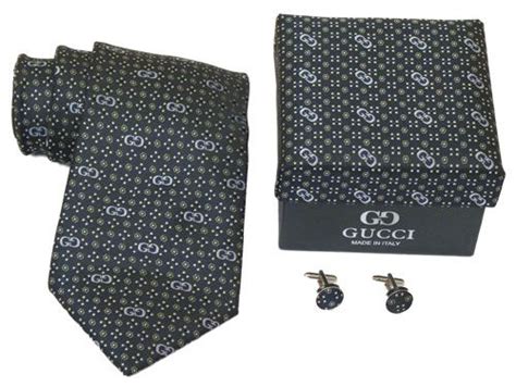 gucci tie and cufflink set|Gucci formal ties.